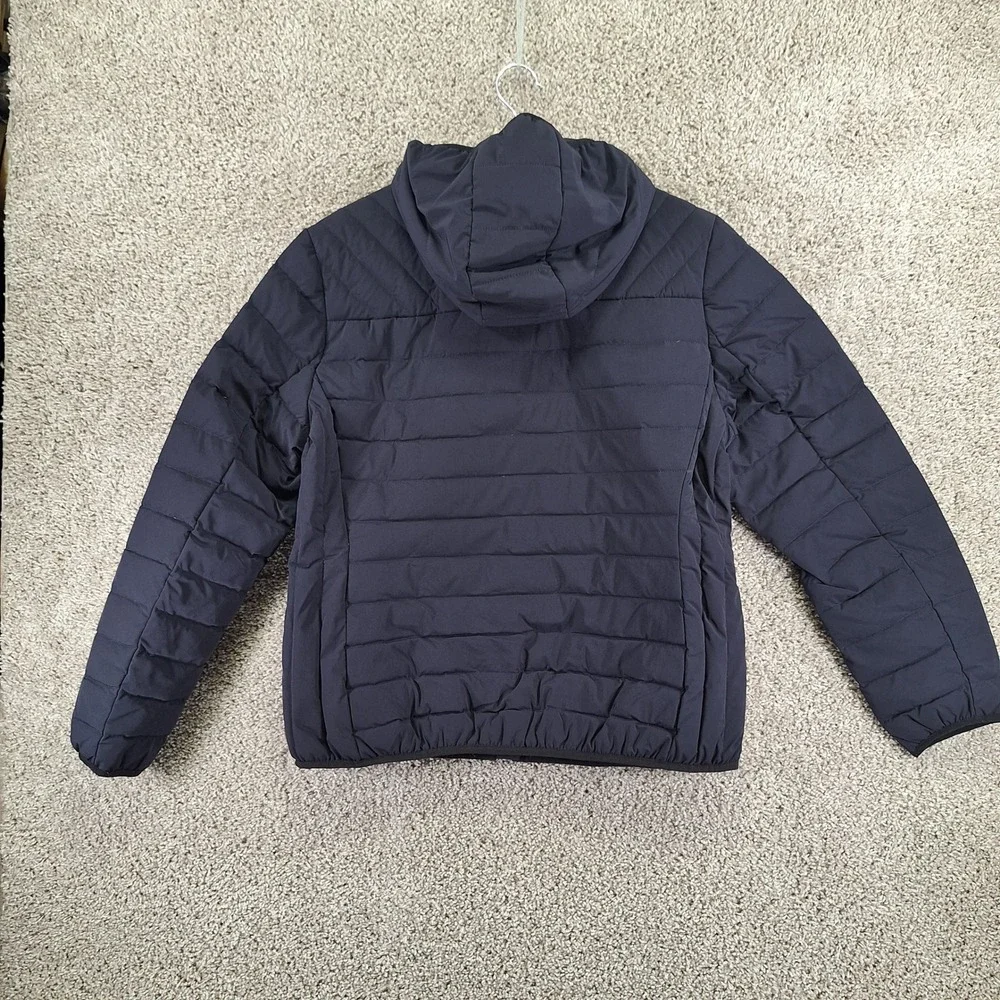 Michael Kors Puffer Jacket Womens XL Black Packable Downfill Hooded Full Zip